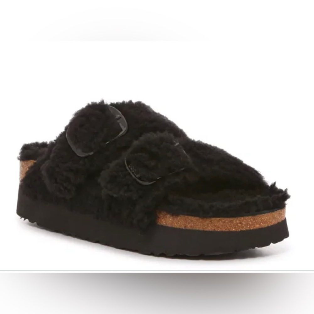 Birkenstock Papillio Arizona Big Buckle Shearling Sandals - Picture 2 of 6